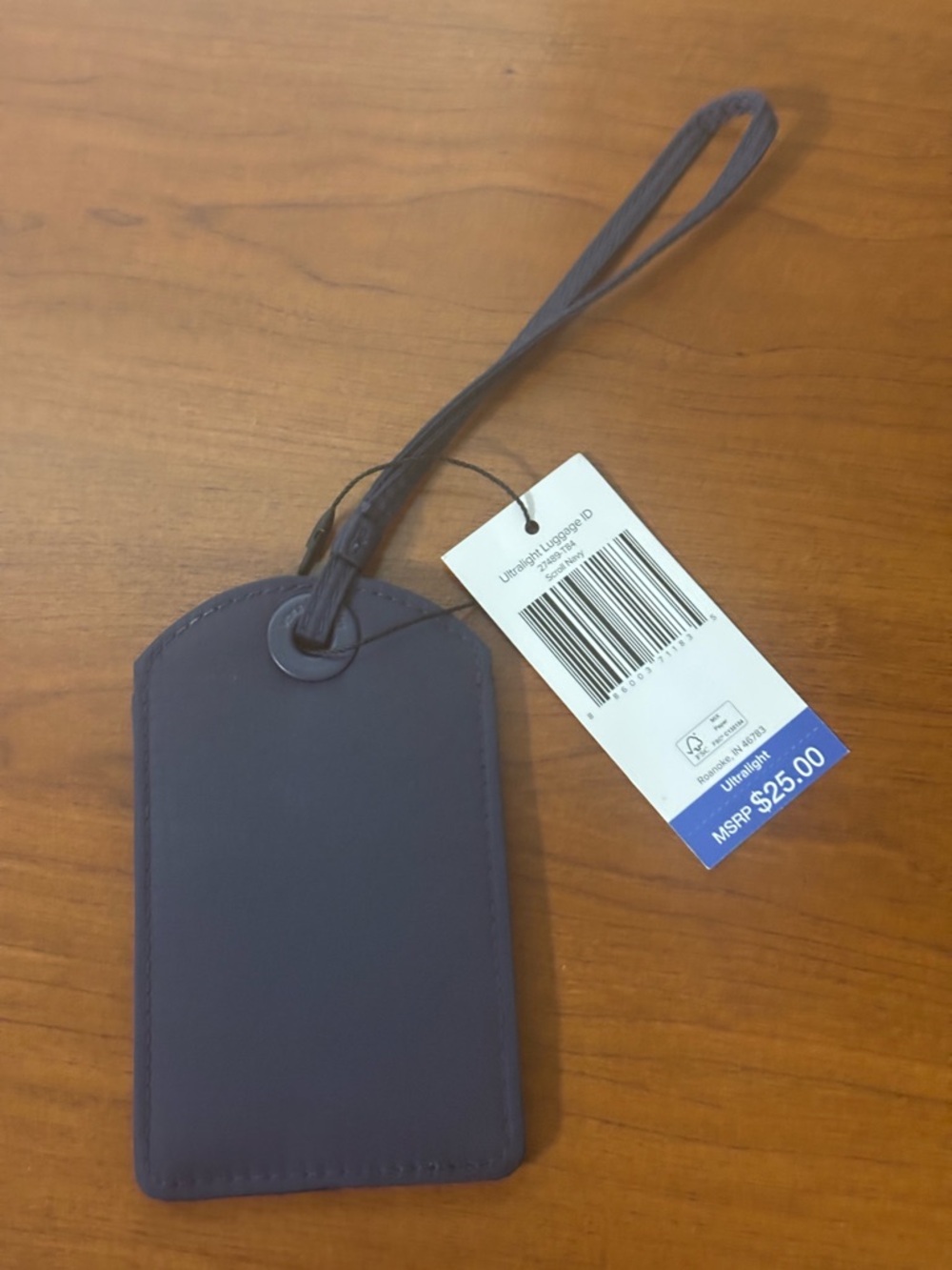 Vera Bradley Ultralight Luggage ID Tag with Strap - Navy
